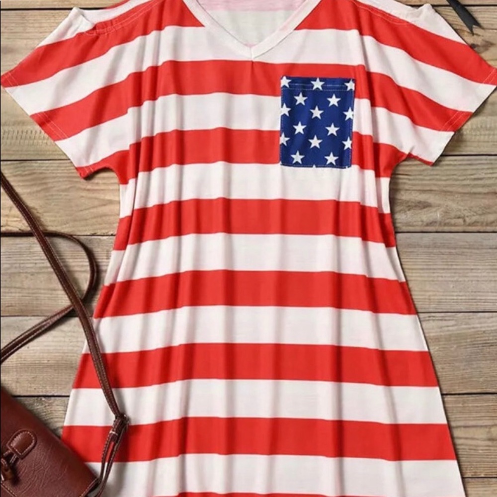 ❤️🇱🇷💙 American Flag Ladies Dress 💙🇱🇷❤️ - Picture 3 of 4